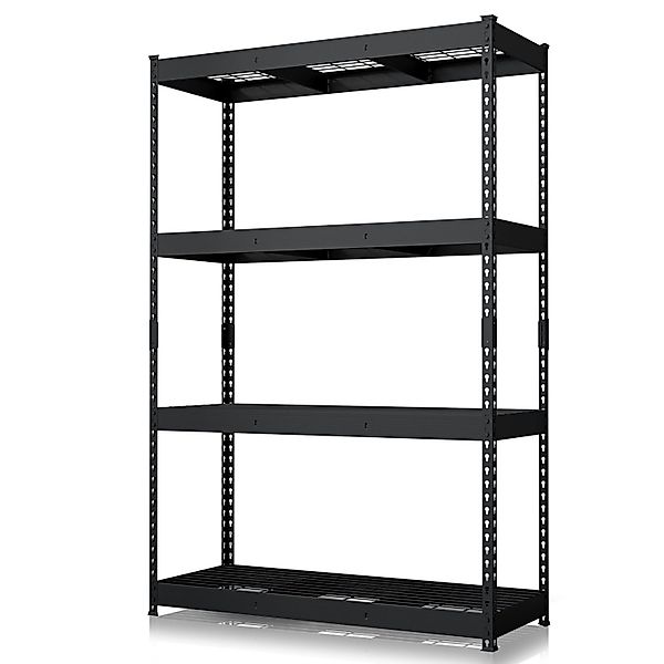 Floordirekt Schwerlastregal Yukon Rivet 4 Böden Schwarz 180 x 120 x 45 cm günstig online kaufen