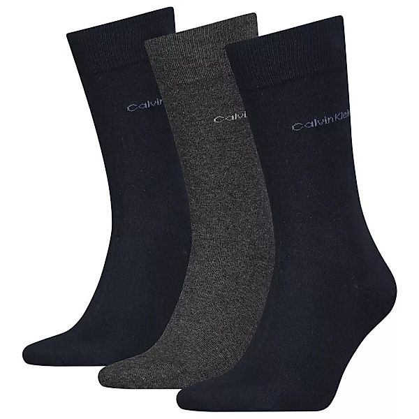Calvin Klein Socken 3 Paare One Size Navy / Dark Grey Melange günstig online kaufen