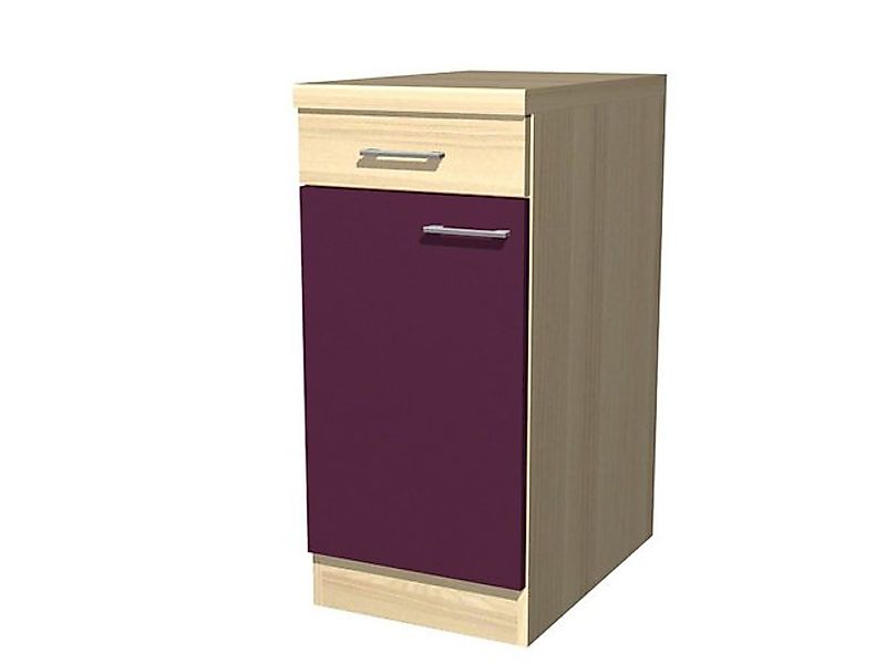 Flex-Well Unterschrank Küchenunterschrank - 40 cm breit - Aubergine Akazie günstig online kaufen