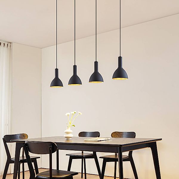 Arcchio Hängelampe Cosmina, 4-flammig, Länge 120 cm, schwarz günstig online kaufen