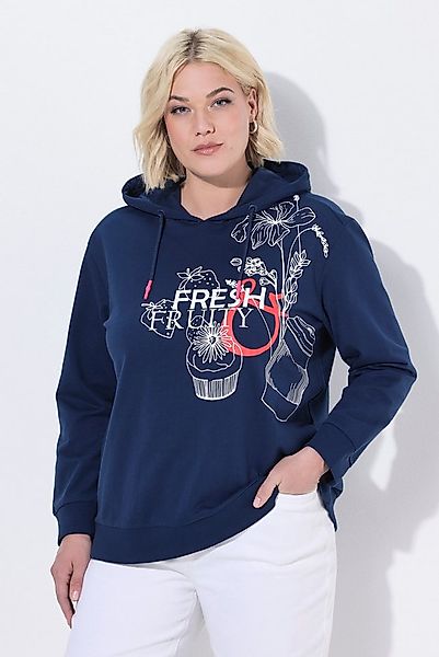 Ulla Popken Sweatshirt Hoodie Schriftmotiv Kapuze Langarm günstig online kaufen