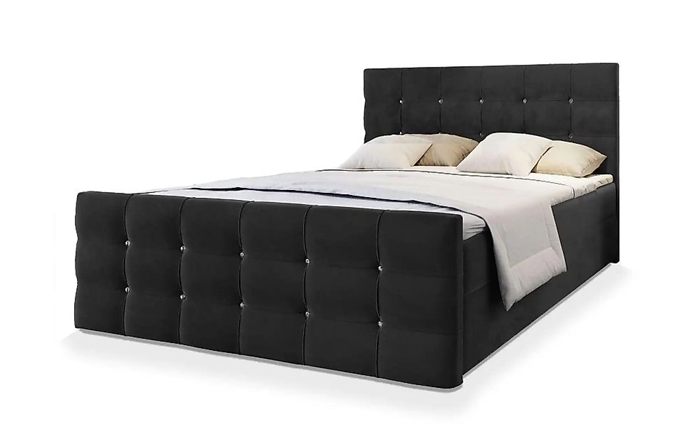 MASSENO Boxbett mit Bettkasten Slat ¦ schwarz ¦ Maße (cm): B: 160 H: 98 Bet günstig online kaufen