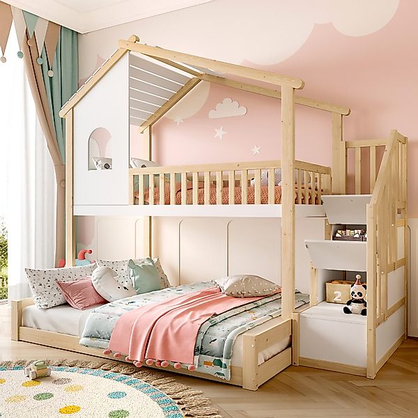 Merax Etagenbett 90x200cm &140x200cm Stockbett mit günstig online kaufen