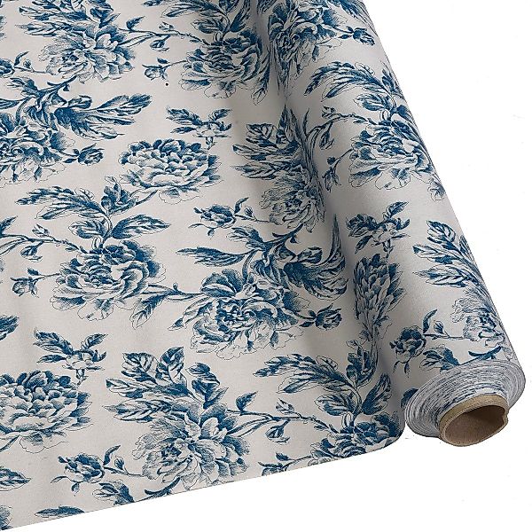 DéVa Tischdecke Wachstuchtischdecke "Rosen weiß/blau" in günstig online kaufen