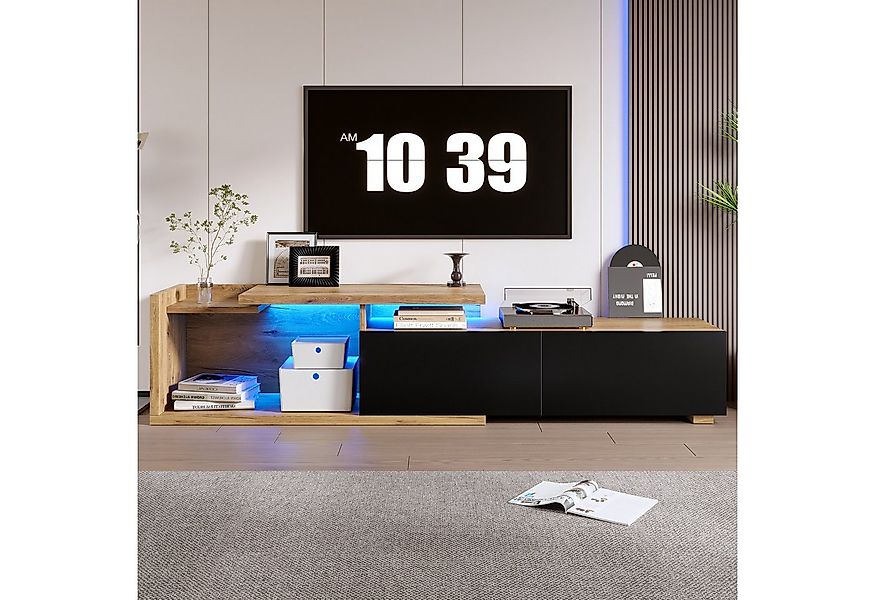 KLAM HOME Lowboard Modularer TV-Schrank mit LED-Beleuchtung und bewegbarem günstig online kaufen