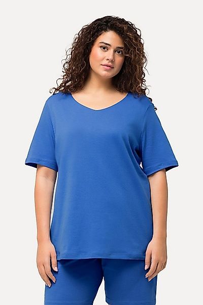 Ulla Popken T-Shirt Shirt doppellagige Vorderseite Slim Rundhals günstig online kaufen