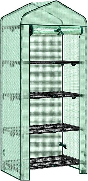 Woltu Tomatengewächshaus, Gewächshaus mit Rollen, Winterschutz, Spitzdach günstig online kaufen