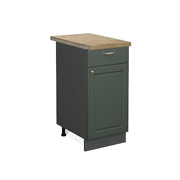 Vicco Küchenunterschrank Fame-Line Grün-Gold Landhaus/Anthrazit 40 cm AP An günstig online kaufen