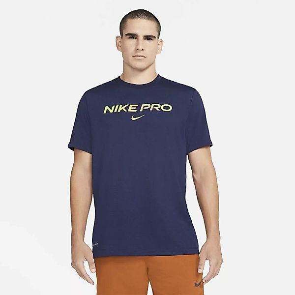 Nike Pro Dri Fit Kurzarm T-shirt S Blackened Blue / Cyber günstig online kaufen