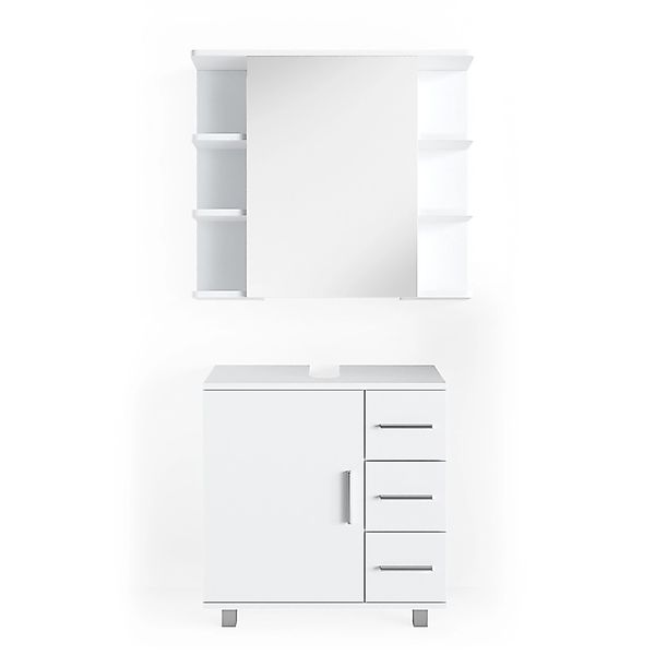 Vicco Badmöbel-Set Ilias, Weiß, 2 Teile, günstig online kaufen