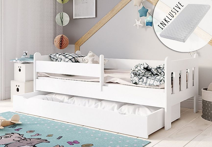 Kids Collective Kinderbett 80x160, 80x180, 90x200 cm mit Schublade, Rausfal günstig online kaufen