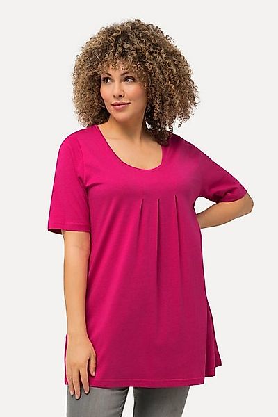 Ulla Popken T-Shirt T-Shirt Zierfalten A-Linie Rundhals Halbarm Modal günstig online kaufen