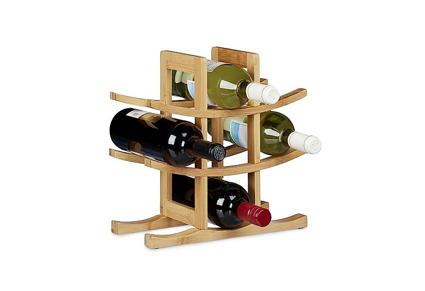 relaxdays Weinregal Bambus 9 Flasche günstig online kaufen
