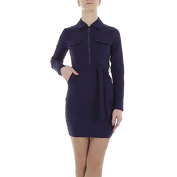 Ital-Design Minikleid Damen Freizeit Stretch Blusenkleid in Dunkelblau günstig online kaufen