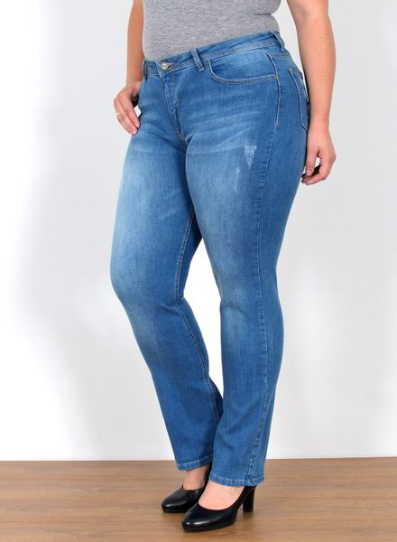 ESRA Straight-Jeans Damen Jeanshose Gerader Schnitt günstig online kaufen