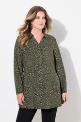 MIAMODA Hemdbluse Bluse A-Linie Leomuster Saum-Volant günstig online kaufen