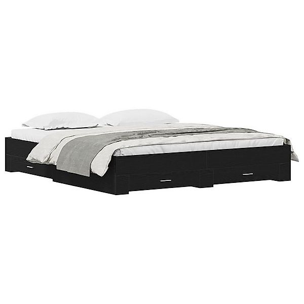 vidaXL Bett Bett mit Schubladen Schwarz Eiche 180x200 cm Holzwerkstoff (1-t günstig online kaufen