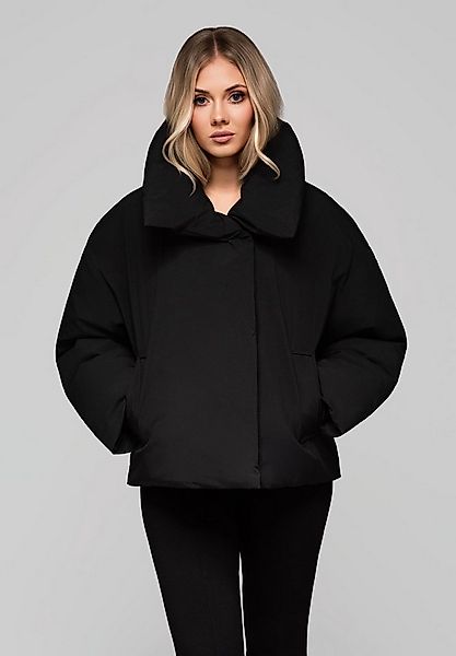 OMBRE Winterjacke Damen Winterjacke mit Oversize-Kragen – Schwarz günstig online kaufen