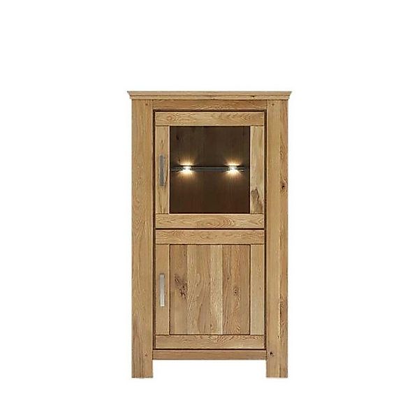 Pharao24 Stauraumvitrine Tageda aus Massivholz, mit LED Beleuchtung günstig online kaufen