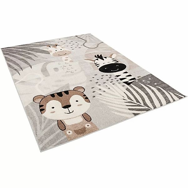 Pergamon Kinder Teppich Softstar Kids Safari Friends Grau 120x170cm günstig online kaufen