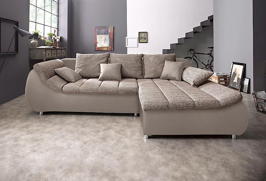 INOSIGN Ecksofa "Imola elegant und bequem, aktuelle Steppung im Sitz, L-For günstig online kaufen