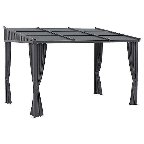 Outsunny Pergola mit Schiebeelementen grau Polyester B/H/L: ca. 255x242x365 günstig online kaufen