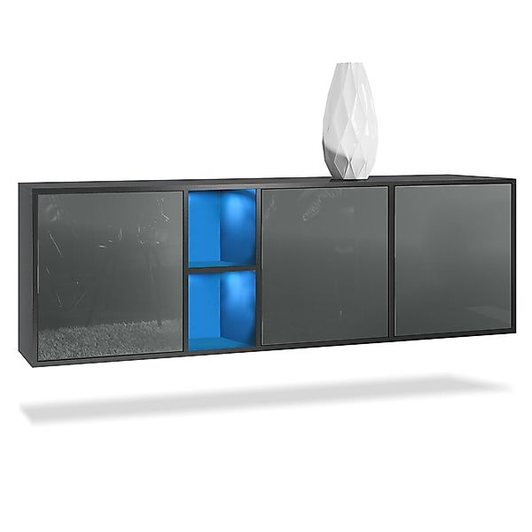 Vladon Sideboard Cuba (Kommode, mit 3 Türen und 2 offene Fächer), Weiß matt günstig online kaufen