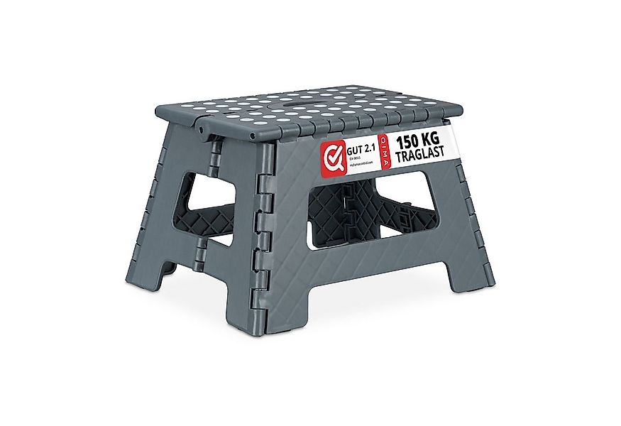 relaxdays Sitzhocker Klapphocker faltbar M, Dunkelgrau günstig online kaufen