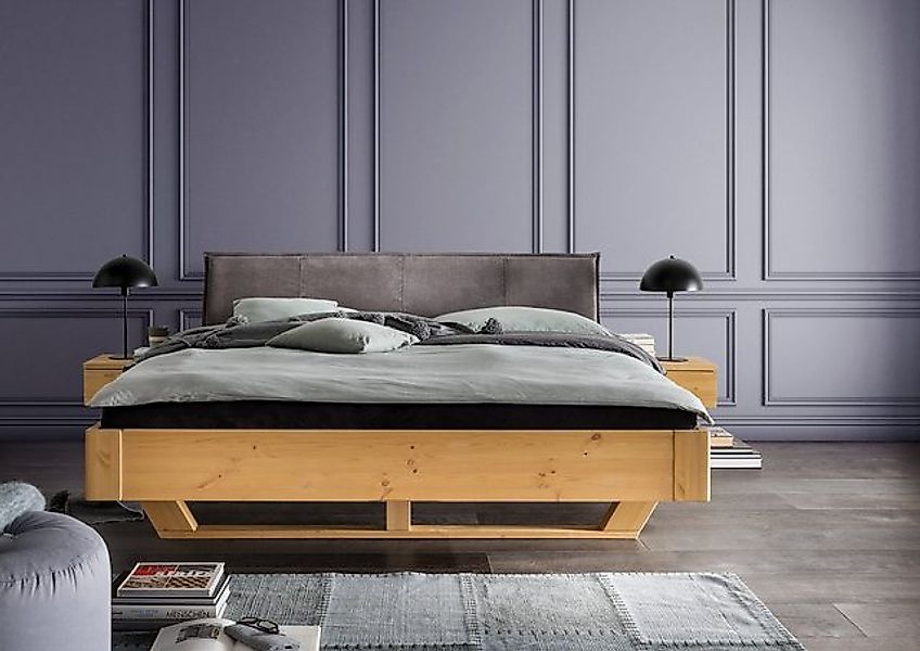 Natur24 Bett Kiel Bett 200x200 cm Kiefernholz Polyester Natur günstig online kaufen