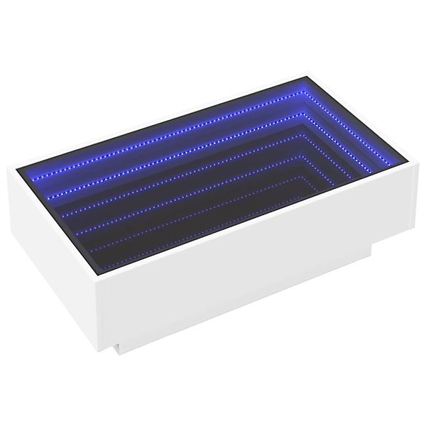 vidaXL LED-Couchtisch Weiß 90x50x30 cm Holzwerkstoff 847518 günstig online kaufen
