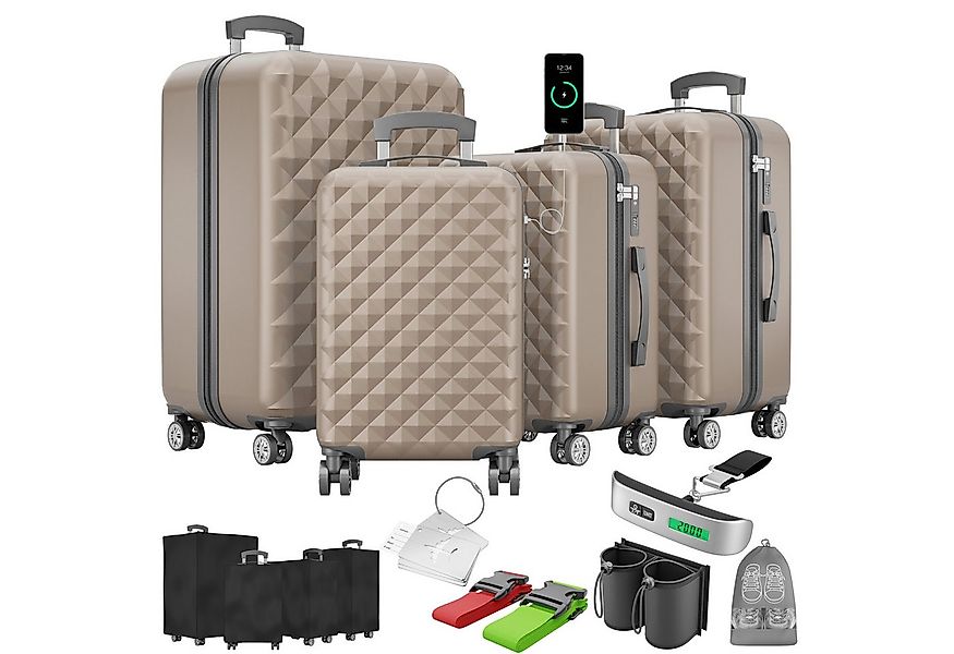 Onbest Kofferset 4er Hartschalen Trolley PREMIUM S-M-L-XL TSA-Schloss, (4 t günstig online kaufen