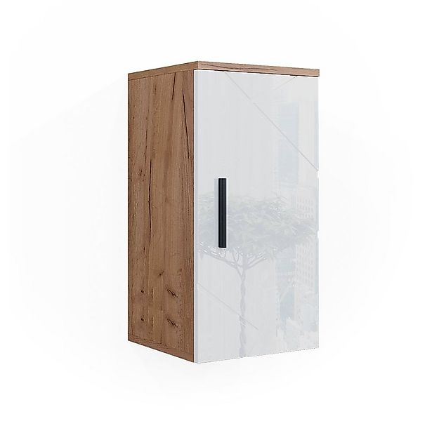 Vicco Hängeschrank Irma, Weiß Hochglanz/Goldkraft Eiche, 30 x 59 cm mit Reg günstig online kaufen