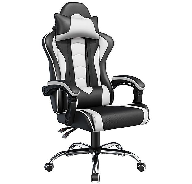 Yaheetech Gaming-Stuhl mit Kopfstütze & Massagefunktion & Verstellbarer Rüc günstig online kaufen