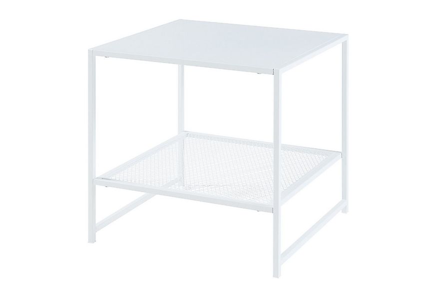 en.casa Beistelltisch, »Ruokolahti« Stahl 51 x 51 x 51 cm Weiß, matt günstig online kaufen