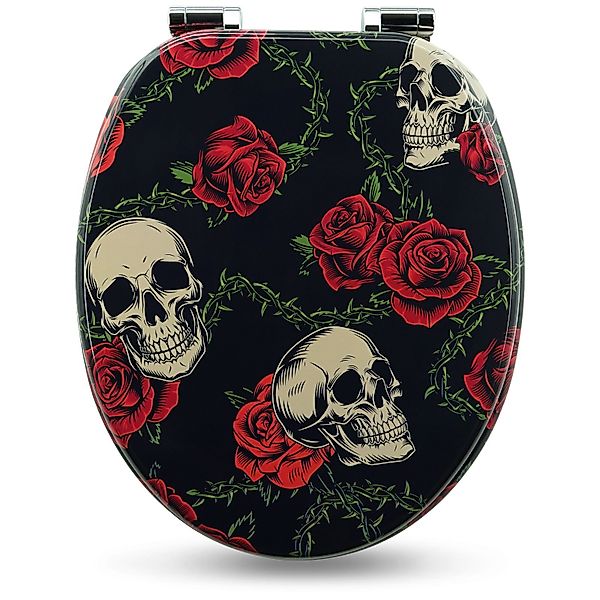 Sanfino WC-Sitz "Rose Skull" Premium Toilettendeckel günstig online kaufen