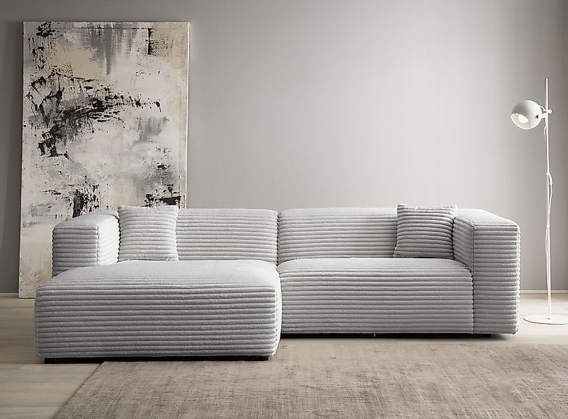 Home affaire Ecksofa "BAKELS, L-Form in Cord oder Boucle-Stoff, moderne Cou günstig online kaufen