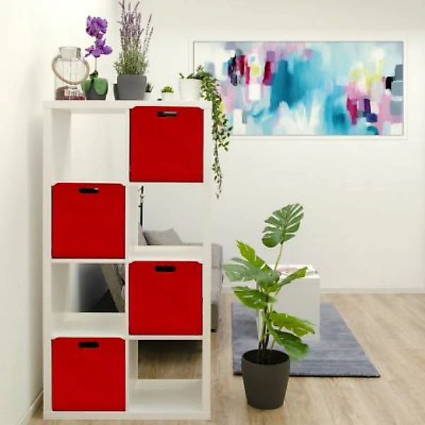 Dune Design® Aufbewahrungsbox 4er Set Cube Filz Rot 33x38x33cm rot günstig online kaufen