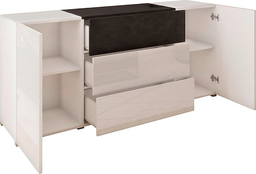 INOSIGN Sideboard "BERLIN", Moderne grifflose Kommode Breite 150 cm, 4 Schu günstig online kaufen