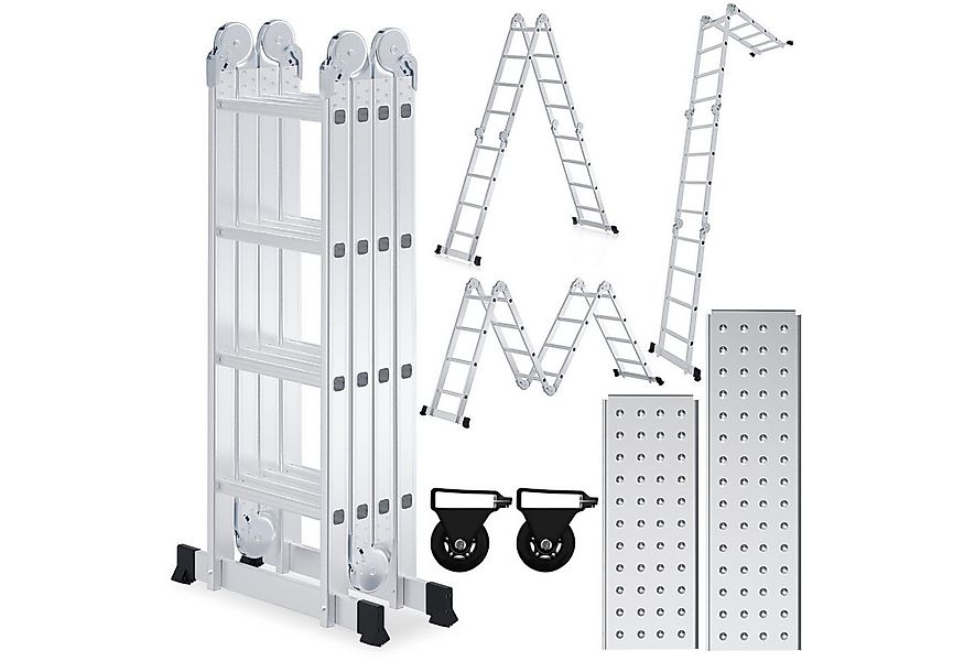 Clanmacy Vielzweckleiter 6 in 1 Multifunktionsleiter Gerüst 470cm Mehrzweck günstig online kaufen