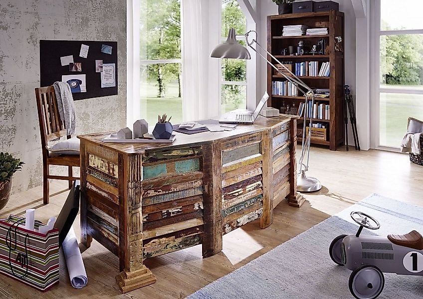 Massivmoebel24 Schreibtisch NATURE OF SPIRIT (Ausgefallen, Stauraum, Schnit günstig online kaufen