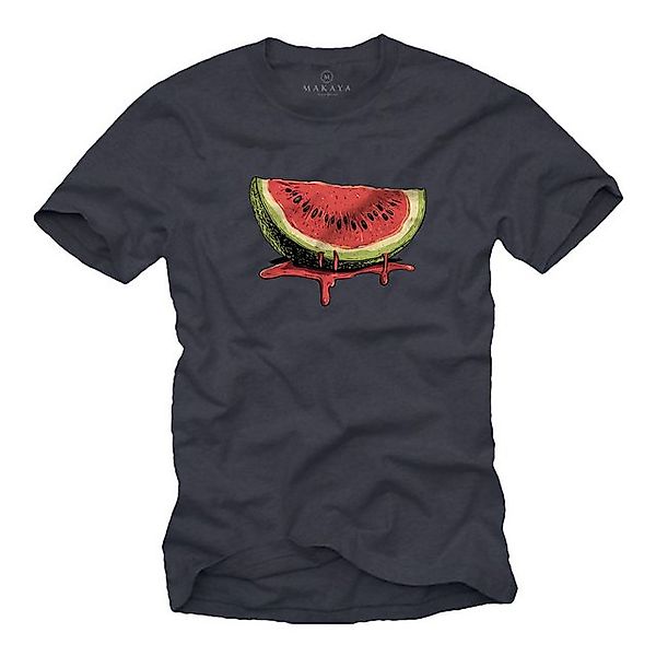 MAKAYA T-Shirt mit Wassermelone Melonen Print günstig online kaufen