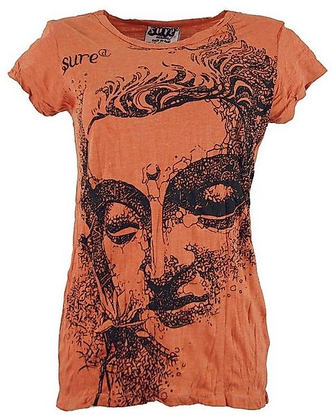 Guru-Shop T-Shirt Sure T-Shirt Buddha - rostorange Festival, Goa Style, alt günstig online kaufen