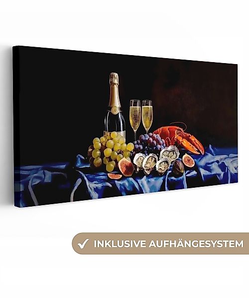 OneMillionCanvasses® Leinwandbild Panorama Champagner - Luxus günstig online kaufen