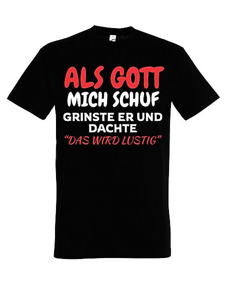Youth Designz T-Shirt Als Gott mich Schuf: Herren T-Shirt mit lustigen Aufd günstig online kaufen