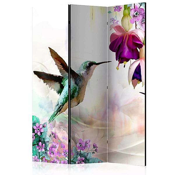 3-teiliges Paravent - Hummingbirds And Flowers [room Dividers] günstig online kaufen