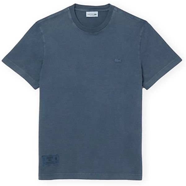 Lacoste  T-Shirts & Poloshirts Washed Effect Heavy Jersey T-Shirt - Blue günstig online kaufen