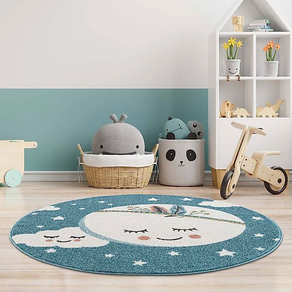 Carpet City Kinderteppich "Anime9383" rund 11 mm Höhe Sternen-Teppich mit M günstig online kaufen