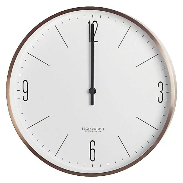 Wanduhr Clock Couture in Weiß aus Aluminium mit Gold Finish günstig online kaufen