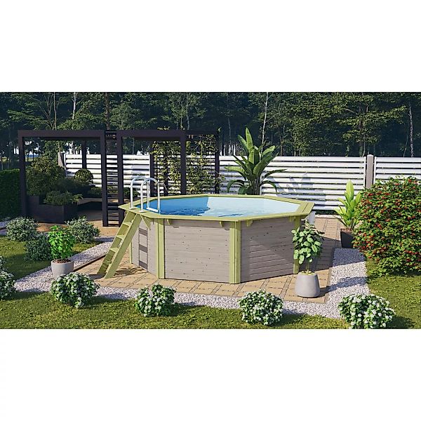 Karibu Pool Modell 1 Set inkl. Filteranlage Skimmer Wassergrau günstig online kaufen