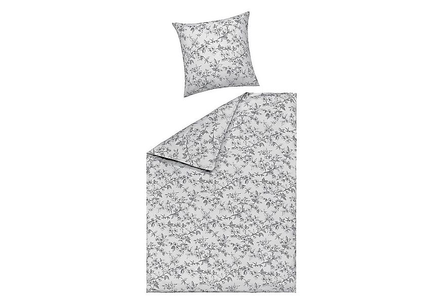 casa NOVA Bettwäsche MATILDA, 135 x 200 cm, Weiß, Grau, Baumwolle, Satin, 2 günstig online kaufen